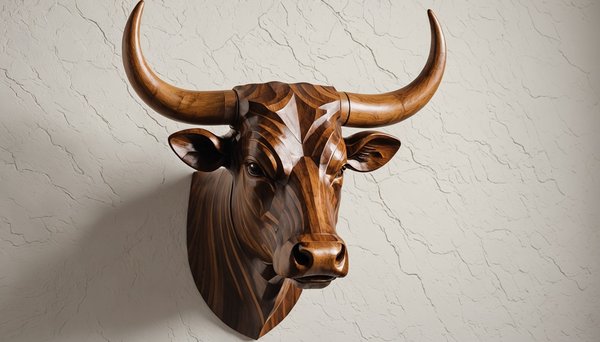 Tête de taureau en bois 3d : simple et élégante décoration murale
